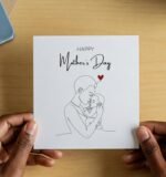 Cute African - line art- Mother's Day