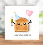 Cute Birthday Greeting Card - A Toast - Image 2