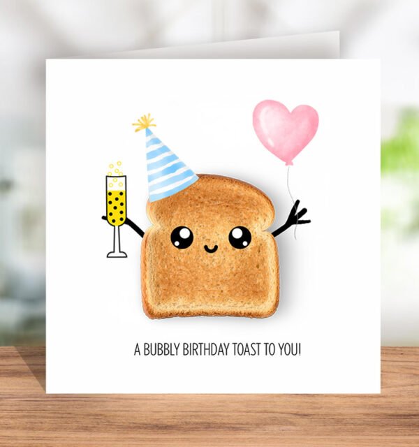 Cute Birthday Greeting Card - A Toast - Image 2