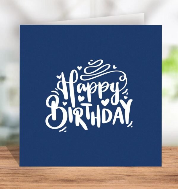 Cute Happy Birthday Greeting Card - Decorative Text - Image 2