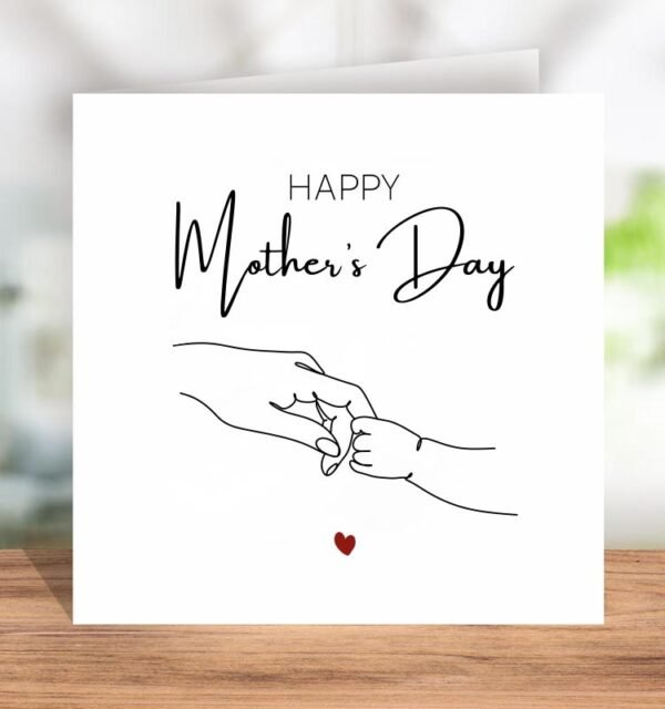 Cute Mother's Day Greeting Card - Line Art - Image 2