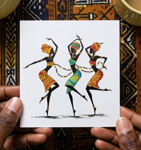 Cute Swahili Dance Greeting Card - Image 1