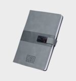 Branded Corporate Executive Notebooks - Grey Silver Buckle