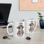 Cow Themed Touch My Coffee and I'll Slap You Ceramic Mug - Image 4