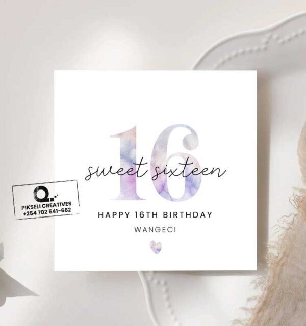 Wangeci's 16th Birthday Greeting Card - Image 1
