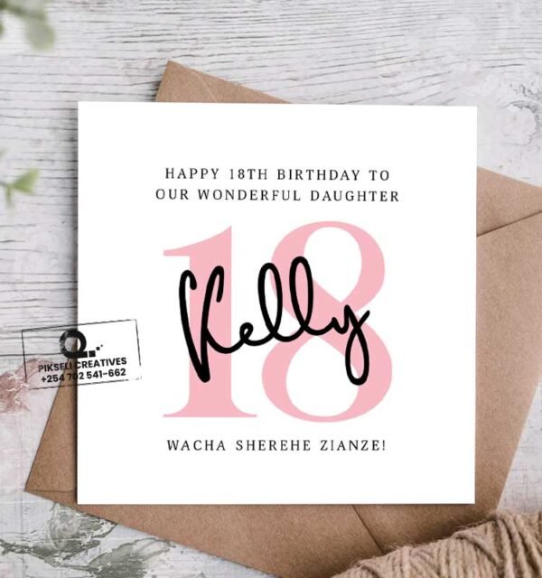 Kelly's 18th Birthday Greeting Card - Image 1