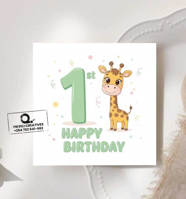 Cute 1st Birthday Greeting Card  - Unisex - Image 1