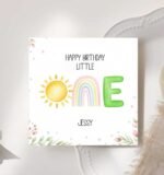 Jessy's 1st Birthday Greeting Card - Unisex