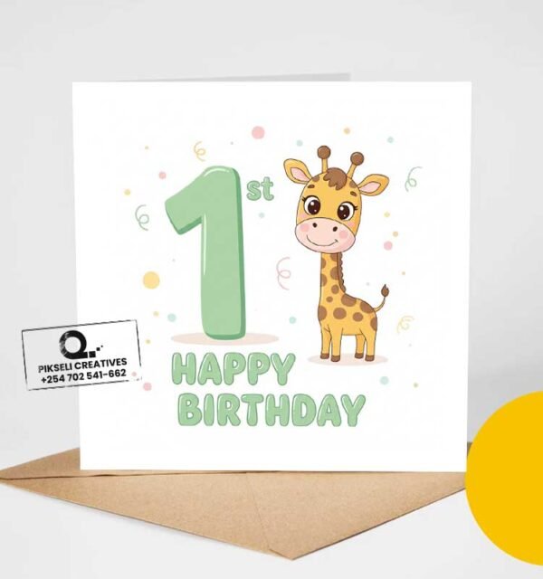 Cute 1st Birthday Greeting Card  - Unisex - Image 2