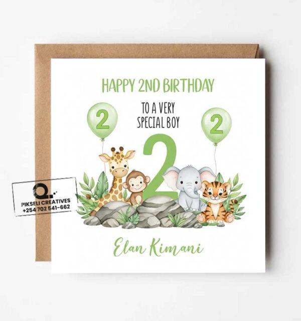 Elan Kimani's 2nd Birthday Greeting Card - Image 1