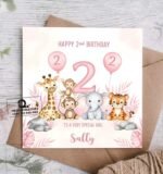 Sally's Cute 2nd Birthday Greeting Card