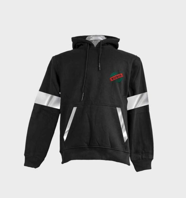 Reflective Hoodie – Black, Warm, High Visibility Workwear - Image 2