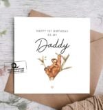 1st Birthday as my Dad Happy Birthday Greeting Card