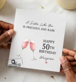 Precious Sister 50th Happy Birthday Card