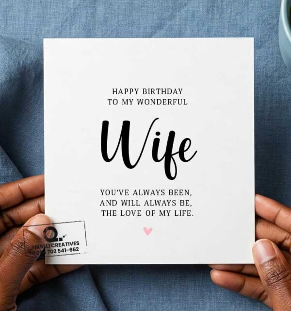 Wonderful Wife Poem Happy Birthday Greeting Card - Image 1