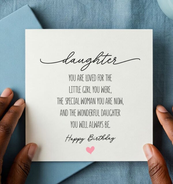 Poem Daughter Happy Birthday Card - Image 1