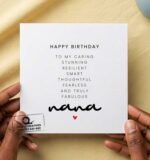 Nana Grandma Happy Birthday Card - Poem