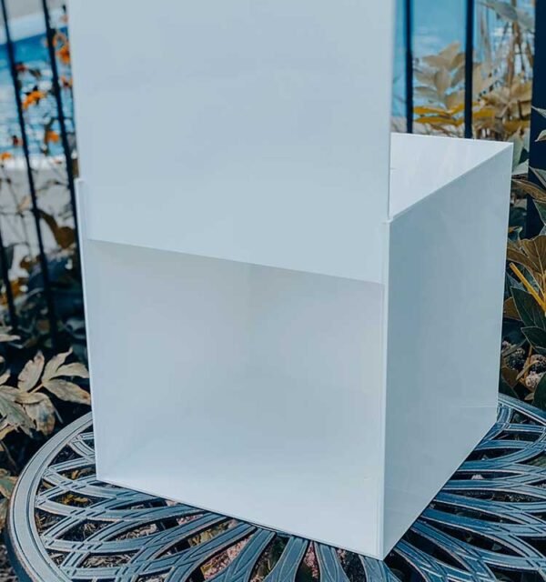 Personalized Acrylic Wedding Gift Box with Slot - White - Image 2