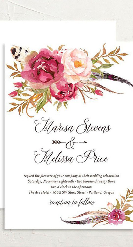 Floral Wedding Invitations Kenya
