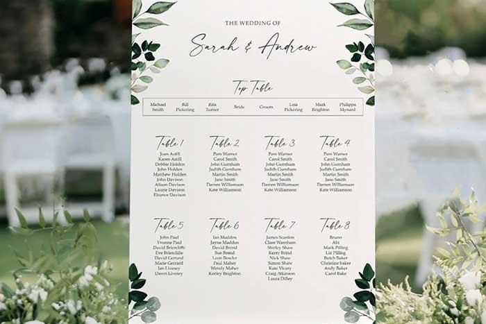 Wedding Table Plans Kenya