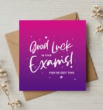 Good Luck Decorative Text Exam Success Greeting Card