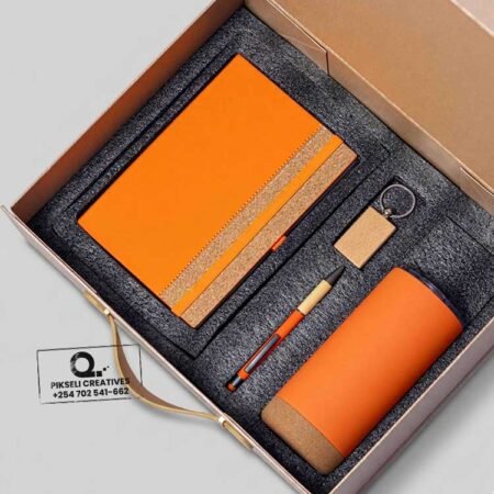 4 in 1 Custom Branded Bamboo Corporate Gift Set Orange