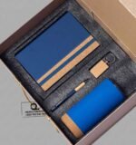 Custom Branded Cork Bottom Corporate Gift Set Blue