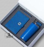 Custom Branded 4 in 1 Checked Corporate Gift Set Blue