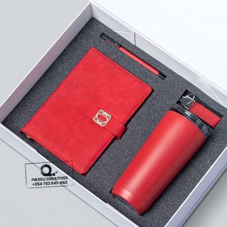 Custom Branded 4 in 1 Checked Corporate Gift Set Red