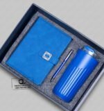 Custom Branded 3 in 1 Checked Corporate Gift Set Blue