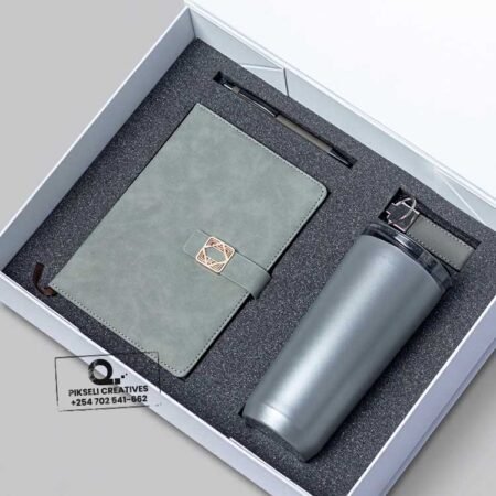 Custom Branded 4 in 1 Checked Corporate Gift Set Grey