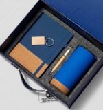 Custom Branded Cork Bottom Gift Set Blue