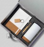 Custom Branded Cork Bottom Gift Set White