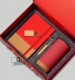 Custom Branded Cork Bottom Gift Set Red