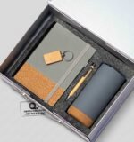 Custom Branded Cork Bottom Gift Set Grey