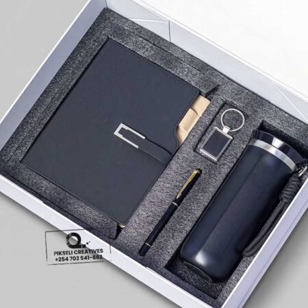 Custom Branded 4 in 1 Diamond Flask Gift Set Black