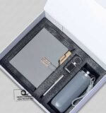 Custom Branded 4 in 1 Diamond Flask Gift Set Grey