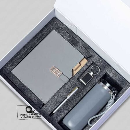 Custom Branded 4 in 1 Diamond Flask Gift Set Grey