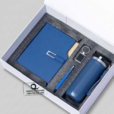 Custom Branded 4 in 1 Diamond Flask Gift Set Blue