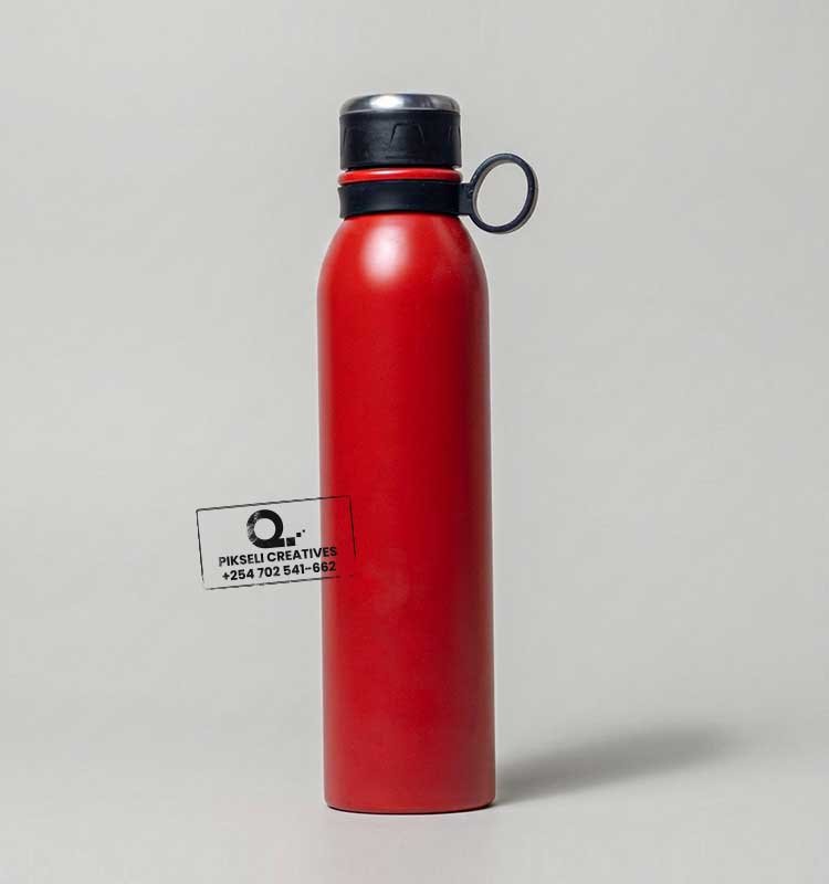 1000ml-Red-B-Aluminium-Water-Bottle Custom Branded 1000ML Aluminium Flask - Image 1