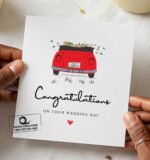 Congratulations-Wedding-Red-Car-Greeting-Car