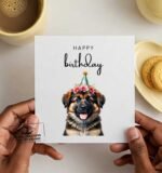 Cute German Shephard Birthday Greeting Card