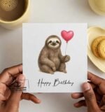 Cute-Smiling-Sloth-Happy-Birthday-Greeting-Card