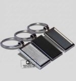 Custom Branded Double Sided Metallic Rectangular Keyring