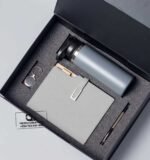 Custom Branded 4 in 1 Dual Flask Gift Set Grey