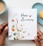 Cute Happy Anniversary Floral Greeting Card