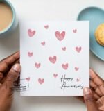 Happy Anniversary Pink Love Greeting Card