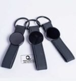 Custom Branded Round Leather Loop Key Ring - Image 2