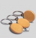 Custom Branded Round Wooden Key Ring