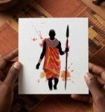 Traditional-Young-African-Warrior-Art-Greeting-Card-Pikseli-Creatives